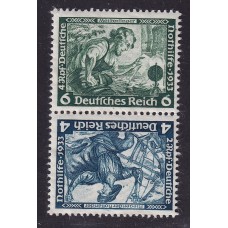 ALEMANIA 1933 ESTAMPILLAS SE-TENANT ZUSAMMENDRUCKE NUEVAS MINT MICHEL SK19 RARA 100 EUROS